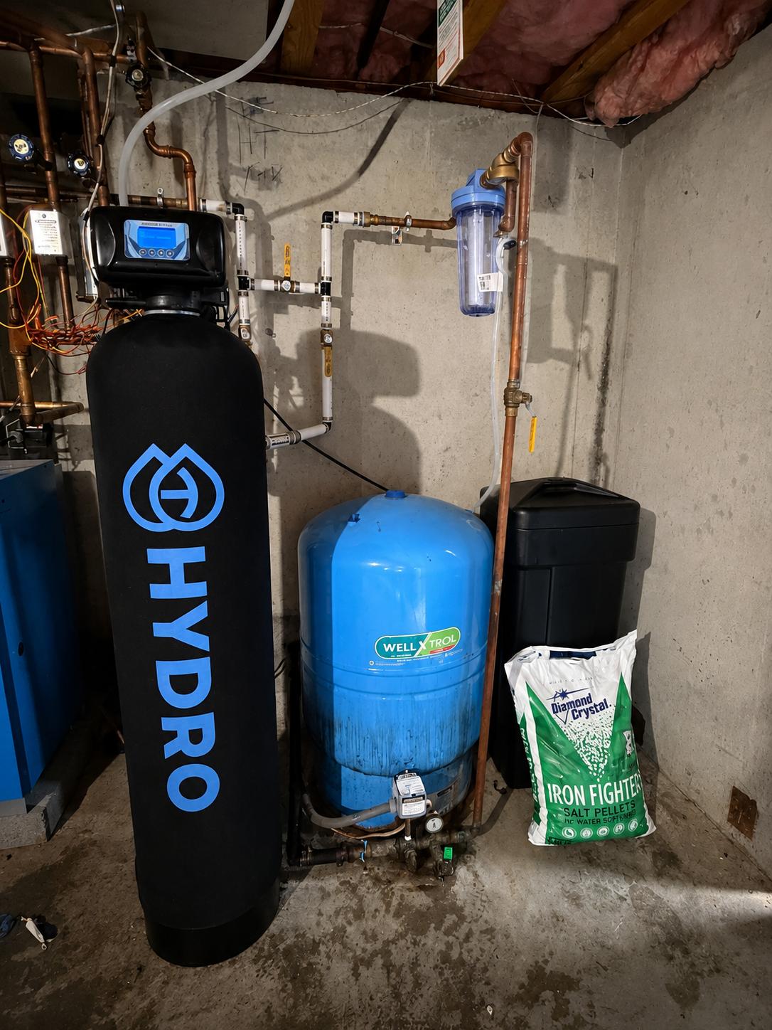 Softener, pressure tank & sediment pre-filter